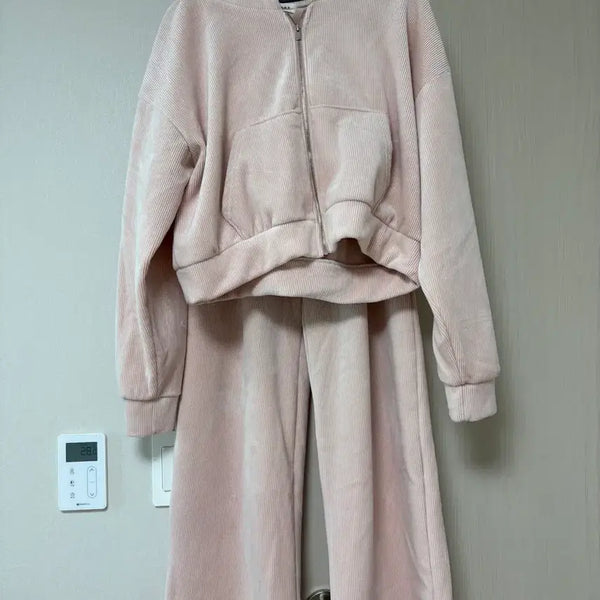[BUNJANG] Pink Corduroy Training Set / 핑크색 코듀로이 셋업 트레이닝복 세트