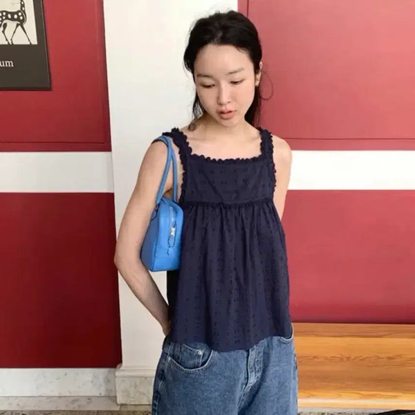 [BUNJANG] Maybe Baby Dearlist Broom Top Navy / 메이비베이비 디어리스트 브룸 탑 네이비