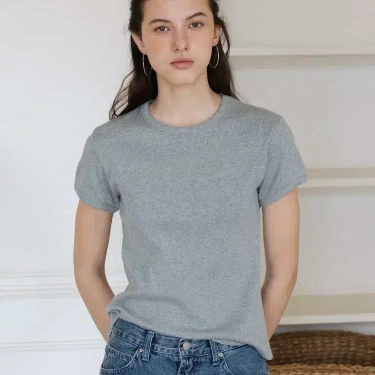 [BUNJANG] Suamar Zen Essential Rib Tee Grey / 수아마르 zen essential rib tee 그레이