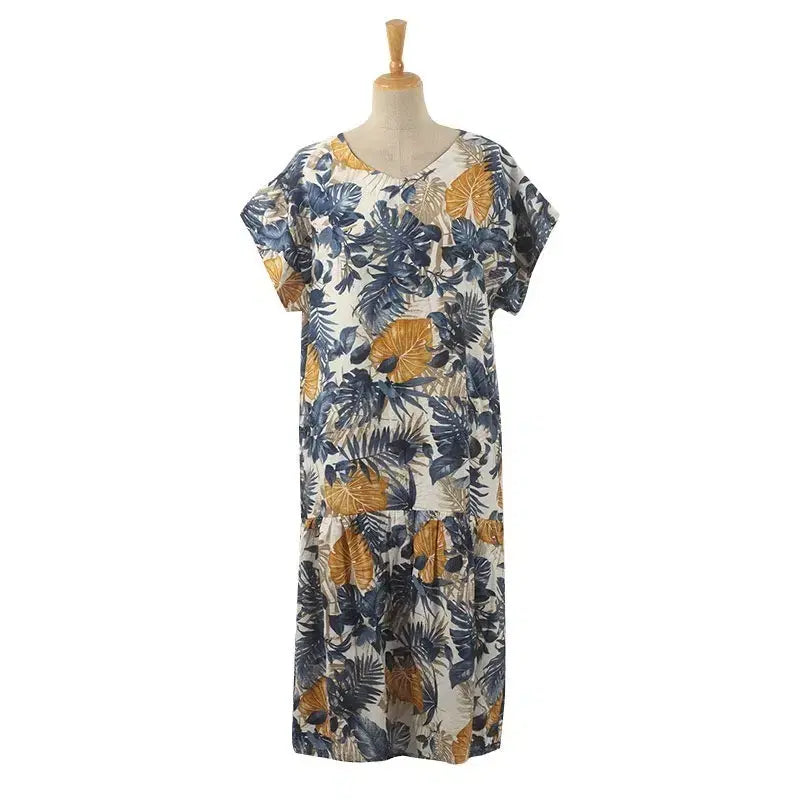 [BUNJANG] Leaf Pattern Dress / Blue / [새상품]리프패턴 원피스/블루