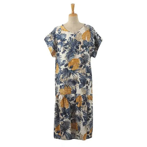 [BUNJANG] Leaf Pattern Dress / Blue / [새상품]리프패턴 원피스/블루