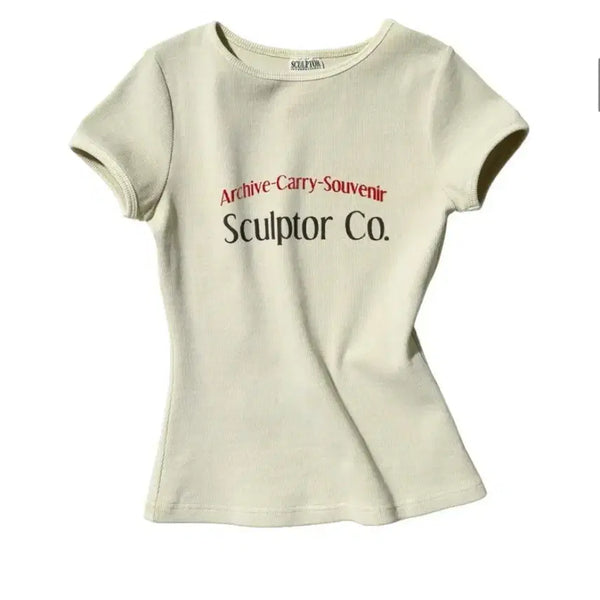 [BUNJANG] Sculptor Short Sleeve T-Shirt Ivory / 스컬프터 반팔티