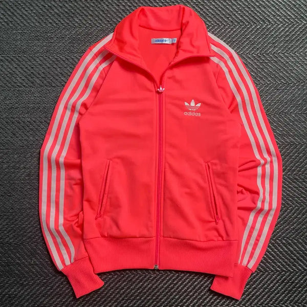 [BUNJANG] Adidas Women's Firebird Big Logo Neon Pink Track Top Jersey / 아디다스 우먼스 파이어버드 빅로고 네온 핑크 트랙탑 져지o 6281