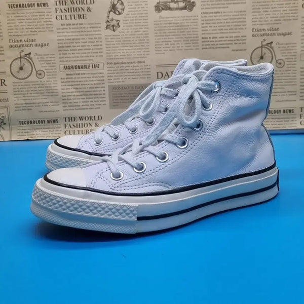 [BUNJANG] Converse Chuck 70 White Leather High Top Shoes / 컨버스 척70 화이트레더 하이탑220