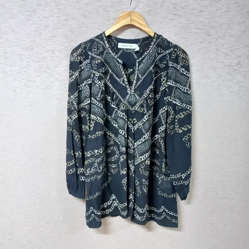 [BUNJANG] Isabel Marant Etoile Black Print Blouse Women's / B6-30/이자벨마랑에뚜왈 블랙 프린트 블라우스 여성