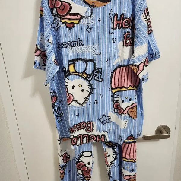 [BUNJANG] Hello Kitty Pajama Set - Top & Bottom / 헬로키티 잠옷세트 셋업 상하의세트 파자마 홈웨어<새상품>