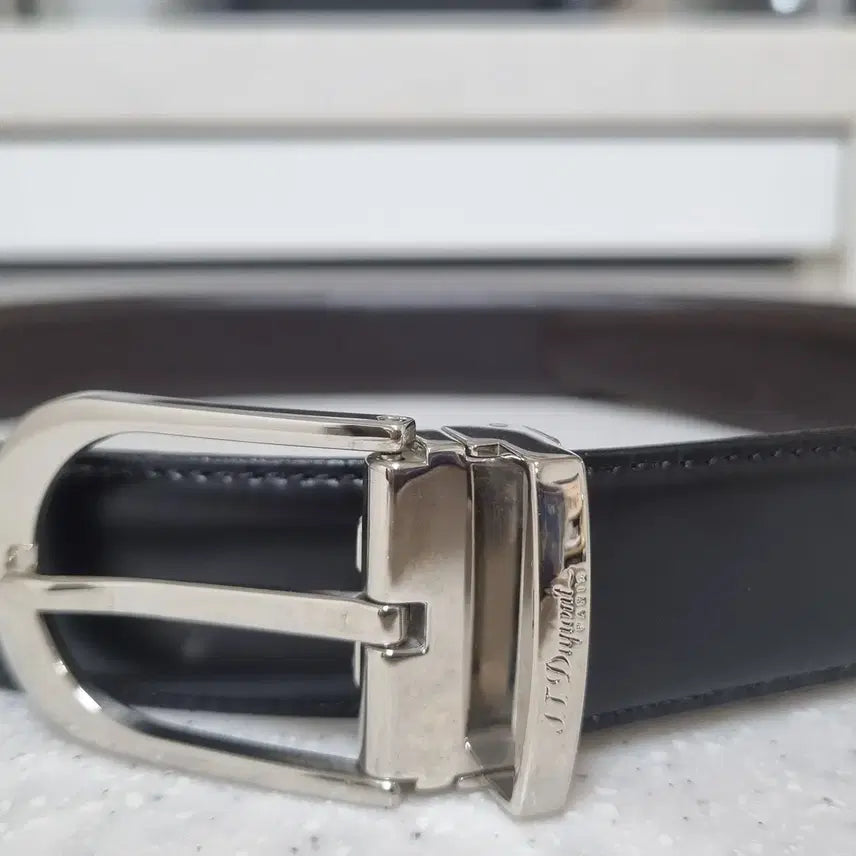 [BUNJANG] S.T. Dupont Reversible Leather Belt Black Brown / 듀퐁 벨트 양면 블랙 갈색