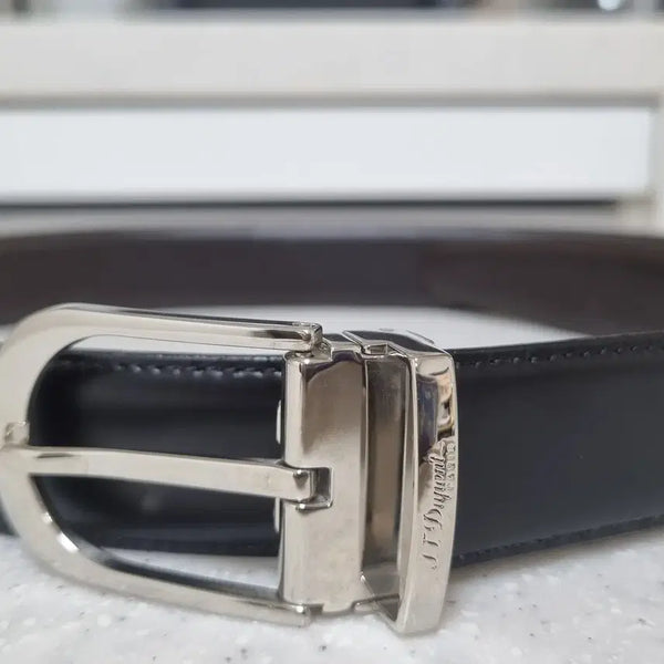 [BUNJANG] S.T. Dupont Reversible Leather Belt Black Brown / 듀퐁 벨트 양면 블랙 갈색