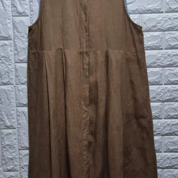 [BUNJANG] Shamale 100% Linen Long Vest Dress / 내추럴 shamale 린넨100조끼 롱원피스