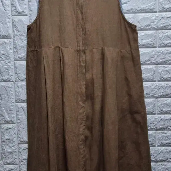 [BUNJANG] Shamale 100% Linen Long Vest Dress / 내추럴 shamale 린넨100조끼 롱원피스