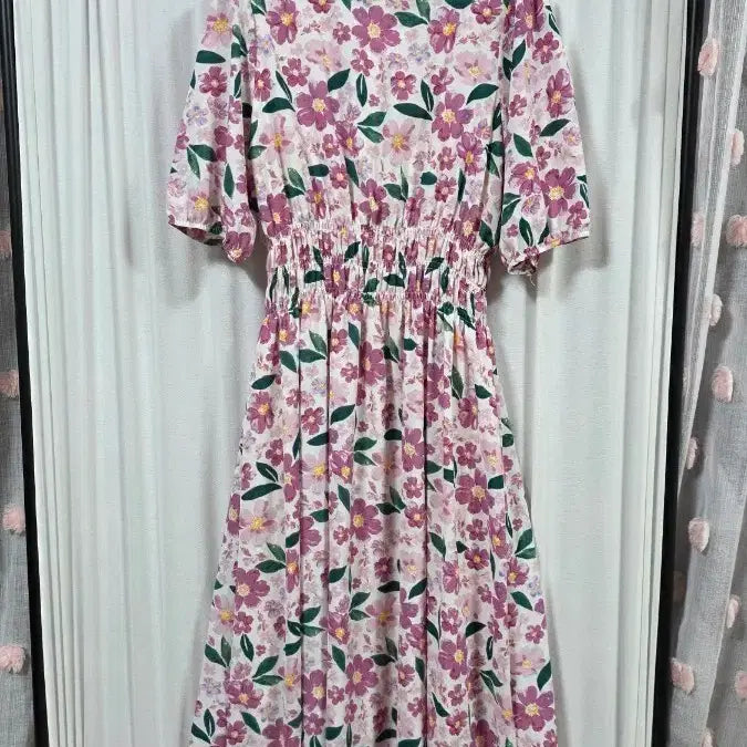 [BUNJANG] Floral Long Dress (Size 55-66) / 화사한플라워롱원피스(55-66)