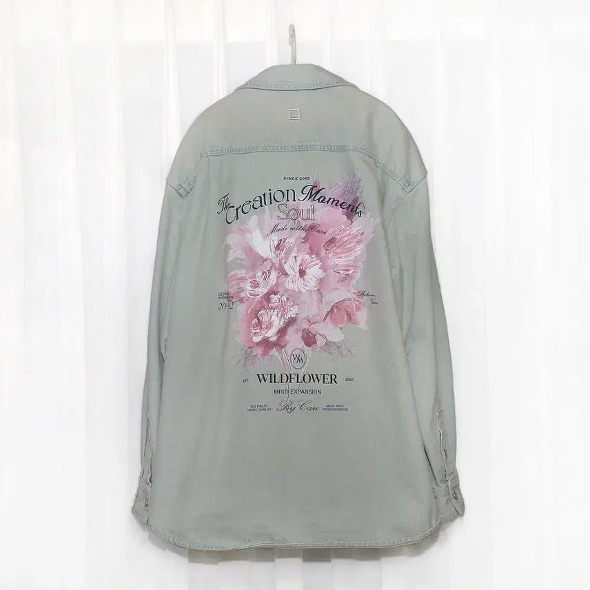 [BUNJANG] Wooyoungmi Wildflower Print Denim Shirt Jacket / 우영미 와일드플라워 데님 셔츠자켓 (48 / 100-105+)