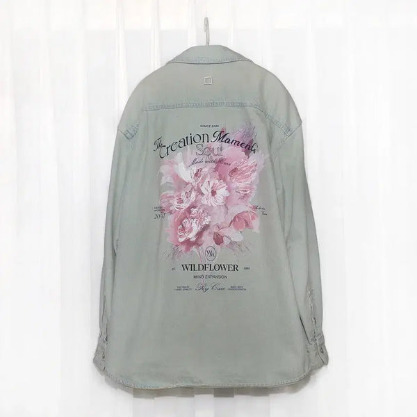 [BUNJANG] Wooyoungmi Wildflower Print Denim Shirt Jacket / 우영미 와일드플라워 데님 셔츠자켓 (48 / 100-105+)
