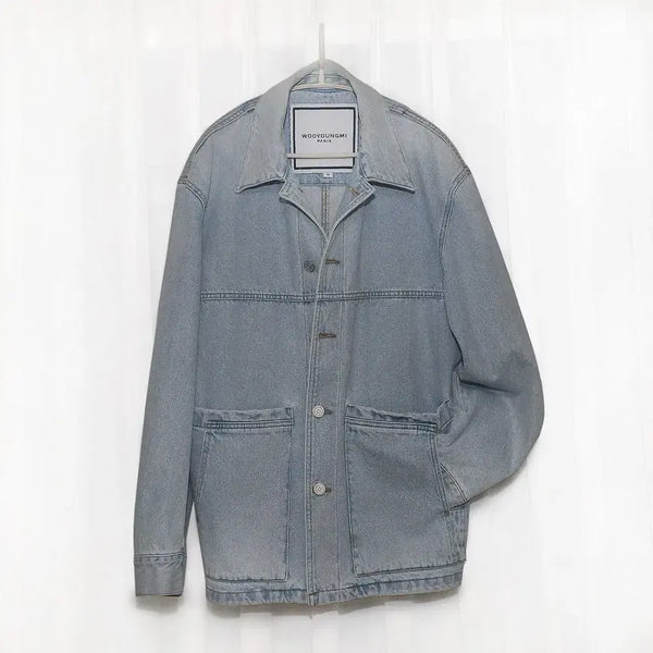 [BUNJANG] WOOYOUNGMI Light Blue Denim Button Chore Jacket / 우영미 연청 데님 버튼 초어 자켓 (48 / 100+)