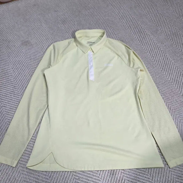 [BUNJANG] Titleist Golf Apparel Long Sleeve Polo Shirt Yellow Size 90 / 90)타이틀리스트 골프웨어 긴팔 카라티 옐로우