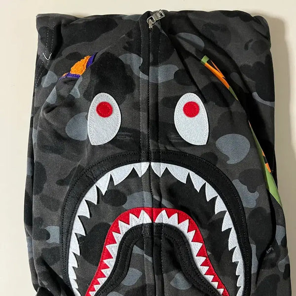[BUNJANG] BAPE Shark Hoodie Black Camo / 베이프 샤크 후드집업 흑계 판매합니다!