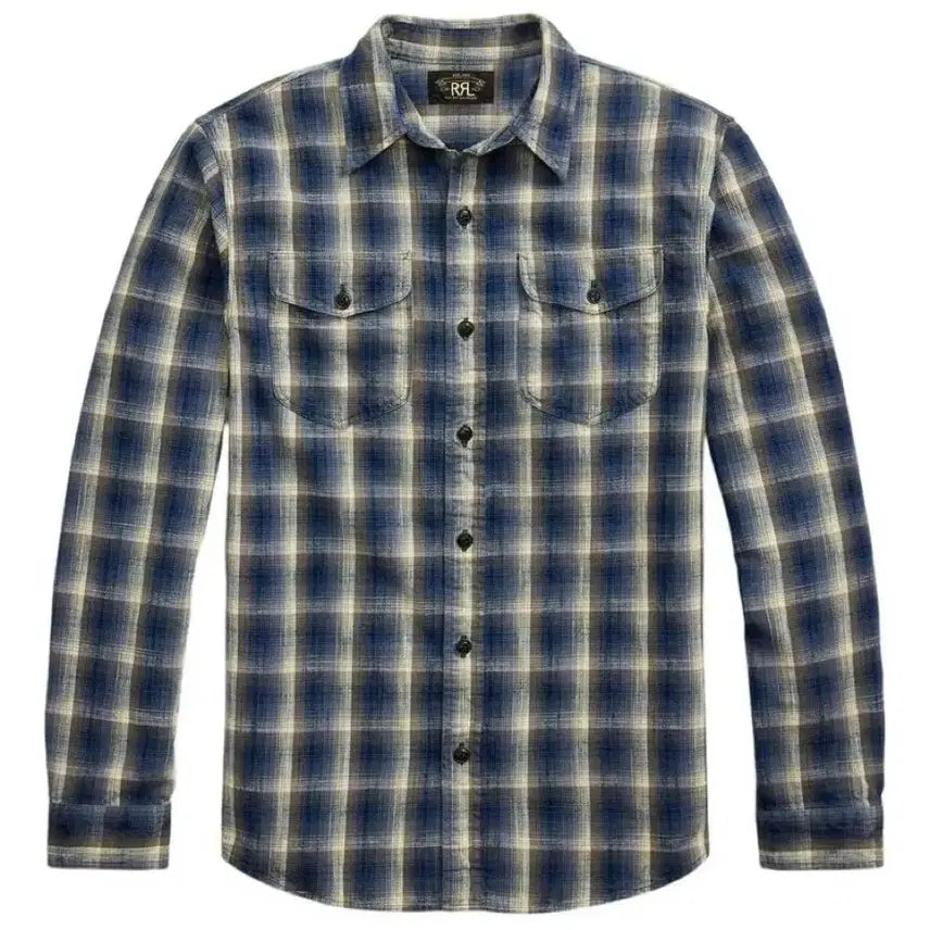 [BUNJANG] RRL Plaid Woven Workshirt L / RRL 더블알엘 플레이드 우븐 워크셔츠