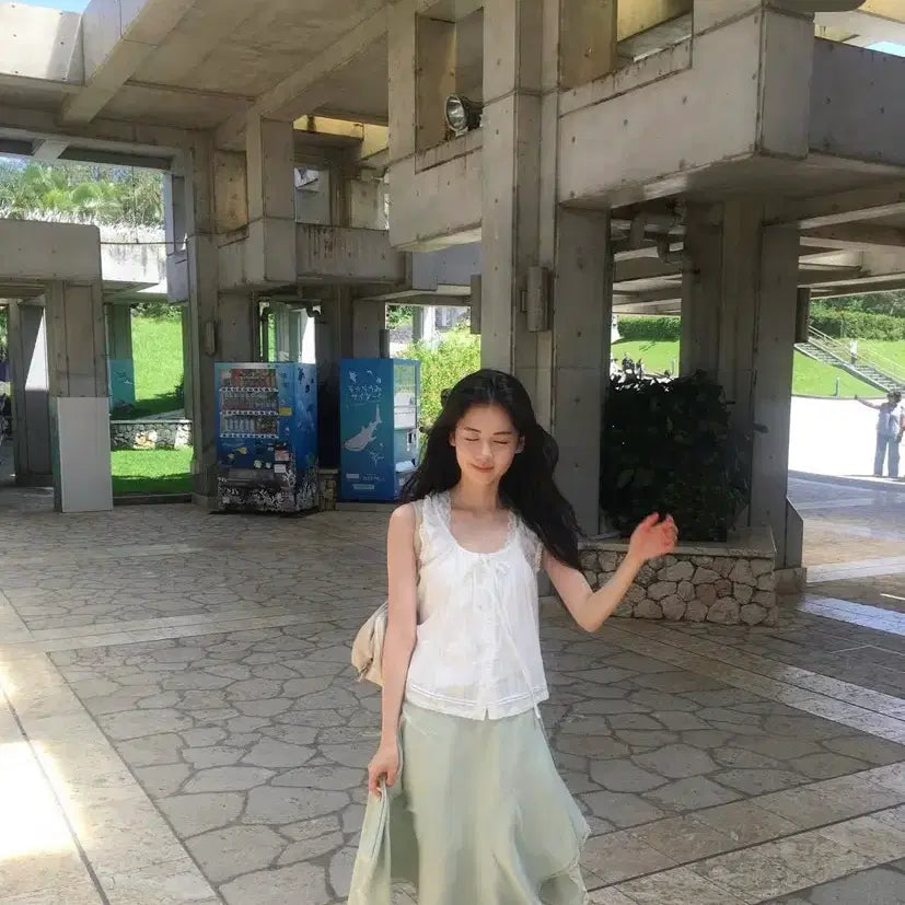 [BUNJANG] Ayu Seoul Layered Skirt Mint / 아유서울 레이어드 스커트 민트 (free)