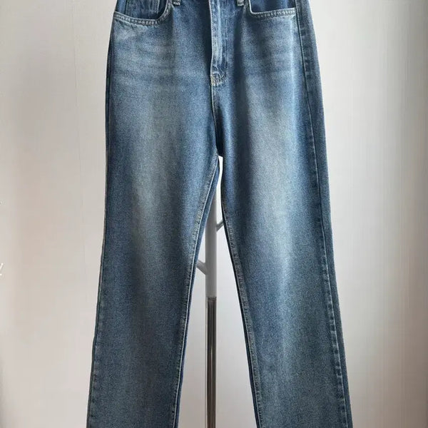 [BUNJANG] Edmore Straight Fit Washed Mid-Blue Denim Jeans (S) / 에드모어 일자핏 워싱 중청 데님 s