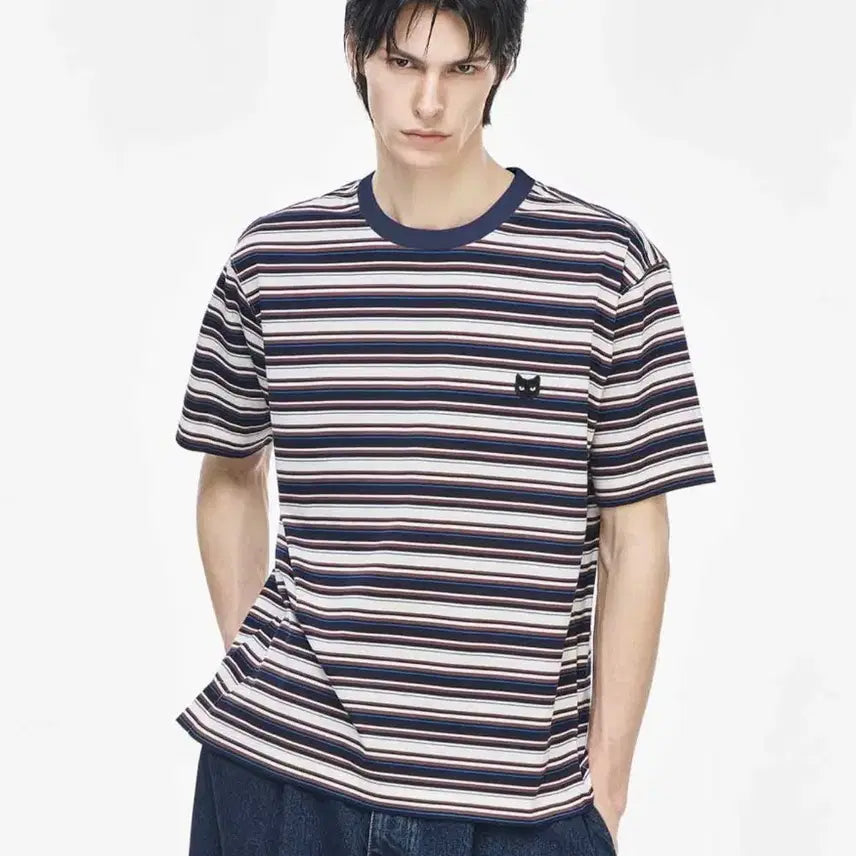 [BUNJANG] Songzio Panther Multi Stripe T-Shirt XL / 송지오 팬서 멀티 스트라이프 티셔츠 XL