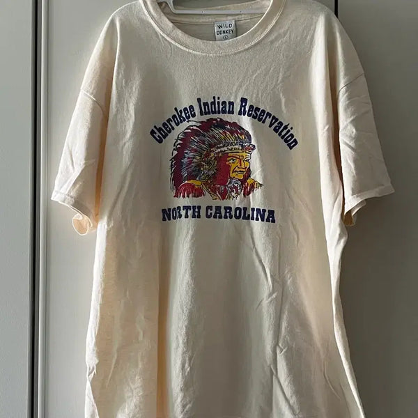 [BUNJANG] WILD DONKEY Indian Printing Short Sleeve T-Shirt L / WILD DONKEY 와일드 동키 인디언 프린팅 반팔 티셔츠 L