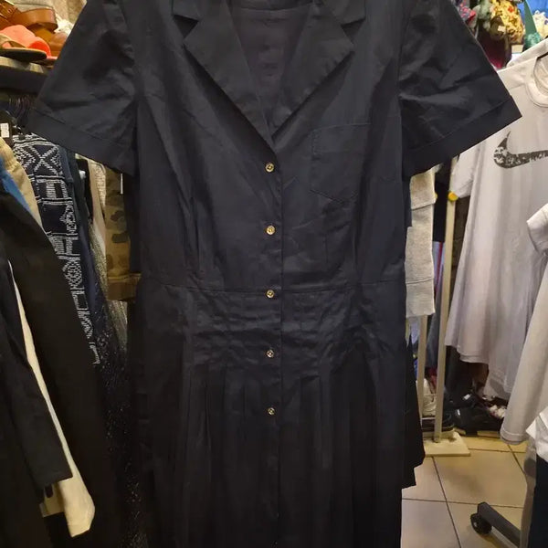[BUNJANG] Tory Burch Poplin Pleated Shirt Dress / 토리버치 포플린 플리츠 셔츠 원피스