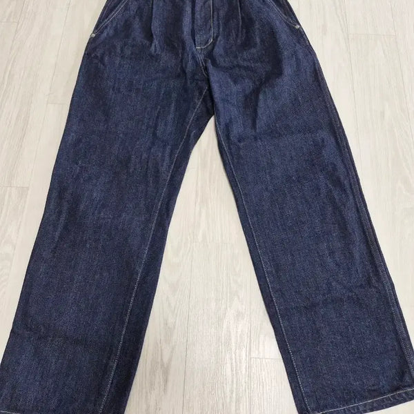 [BUNJANG] ROUGH SIDE Dark Blue Wide Denim Pants / 러프사이드(ROUGH SIDE) 다크블루 와이드 데님 팬츠