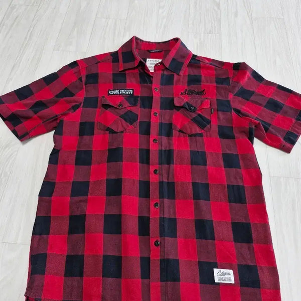 [BUNJANG] STIGMA Plaid Short Sleeve Shirt / 스티그마(STIGMA) 반팔 셔츠