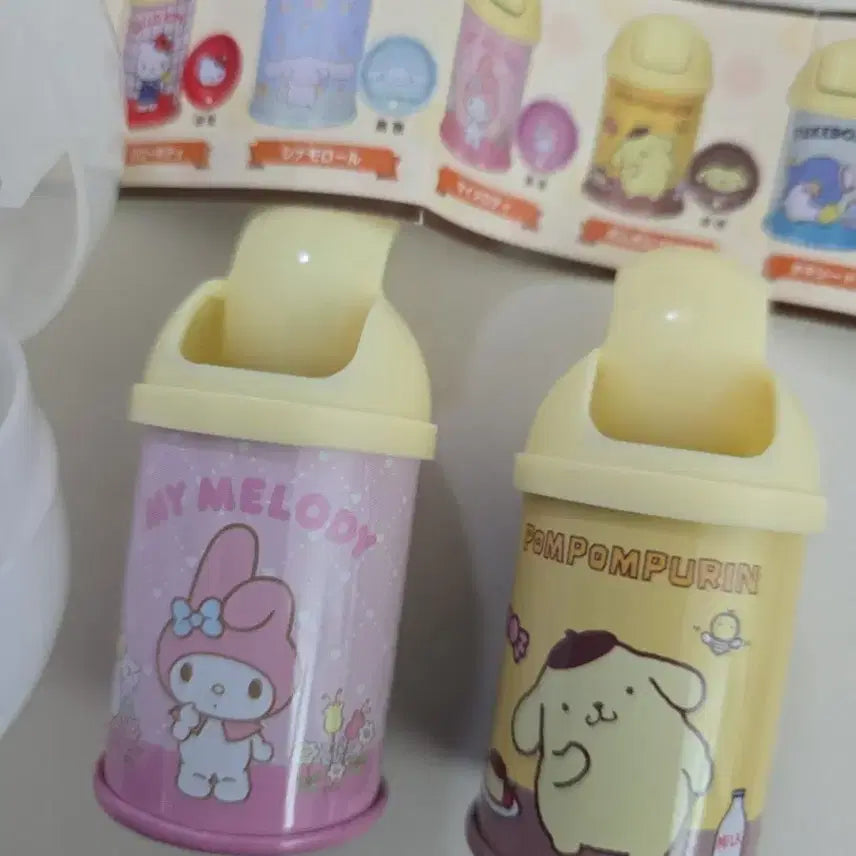 [BUNJANG] Sanrio Mini Trash Can Gacha Bundle Set (Pompompurin, My Melody) / 산리오 미니 휴지통 가챠 일괄  (폼폼푸린,마이멜로디)