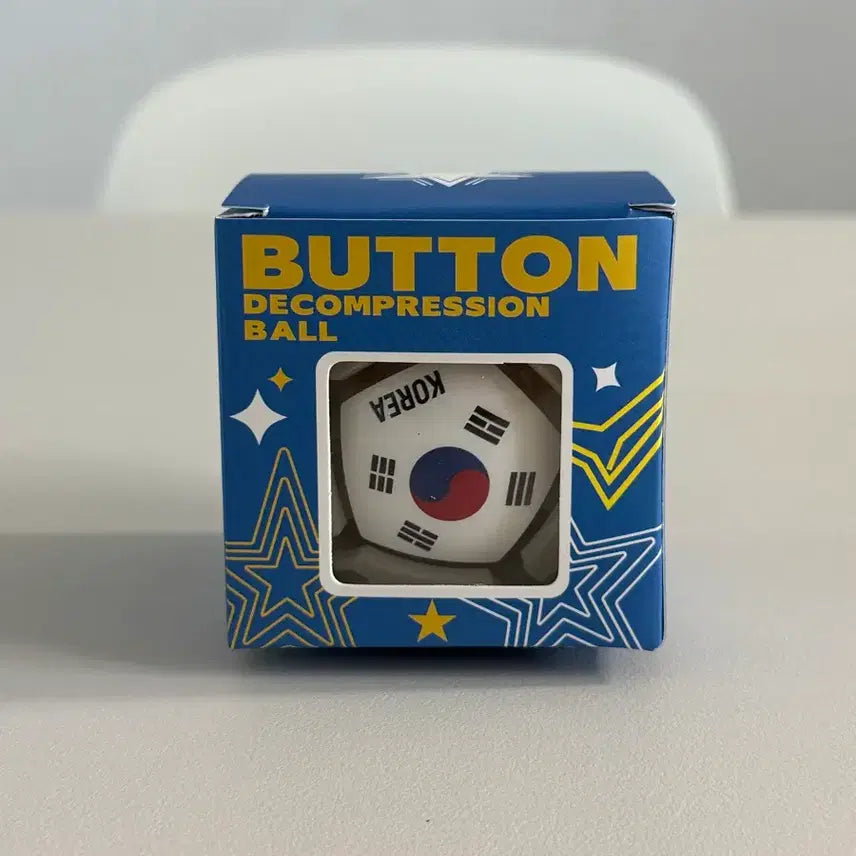 [BUNJANG] Soccer Button Ball Keychain Stress Relief Fidget Toy, Taegeukgi Edition / 축구 버튼볼 키링 스트레스 해소 피젯 토이, 태극기 에디션