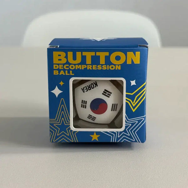 [BUNJANG] Soccer Button Ball Keychain Stress Relief Fidget Toy, Taegeukgi Edition / 축구 버튼볼 키링 스트레스 해소 피젯 토이, 태극기 에디션
