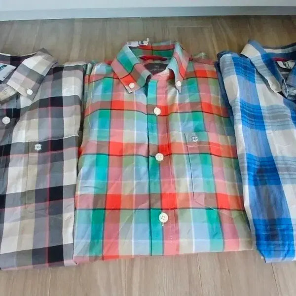 [BUNJANG] Victorinox Plaid Shirts Set (Size S) / 빅토리녹스 S사이즈 체크 남방 3종 세트