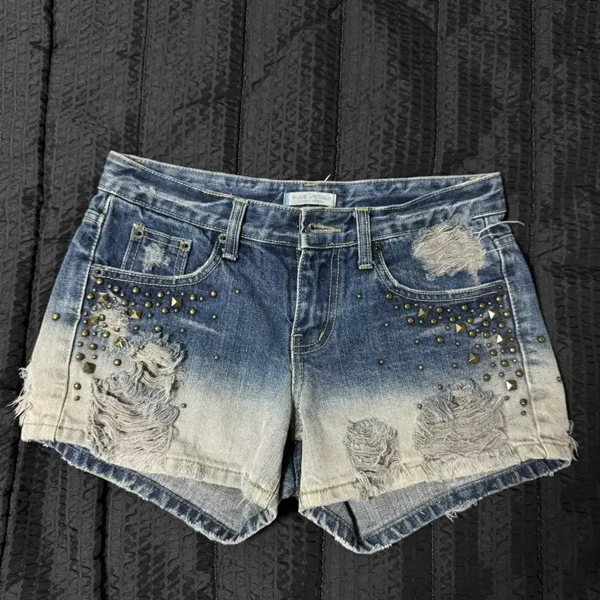 [BUNJANG] Y2K Giallo Studded Distressed Shorts / y2k 갸루 데미지 스터드 숏팬츠