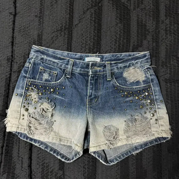 [BUNJANG] Y2K Giallo Studded Distressed Shorts / y2k 갸루 데미지 스터드 숏팬츠