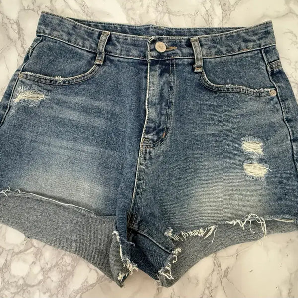 [BUNJANG] HEINT Distressed Washed Denim Shorts / 헤인트 숏팬츠