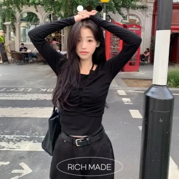 [BUNJANG] Young&Rich Halter Top Black / 영앤리치 홀터 티 블랙