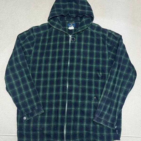 [BUNJANG] Woolrich Checkered Hooded Zip-Up Jacket XL / 울리치 체크 후드 집업 자켓 XL