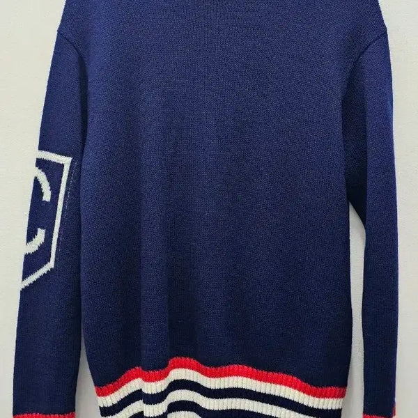 [BUNJANG] Calvin Klein C Logo Navy Knit Sweater / 캘빈클라인 C로고 네이비 니트 스웨터