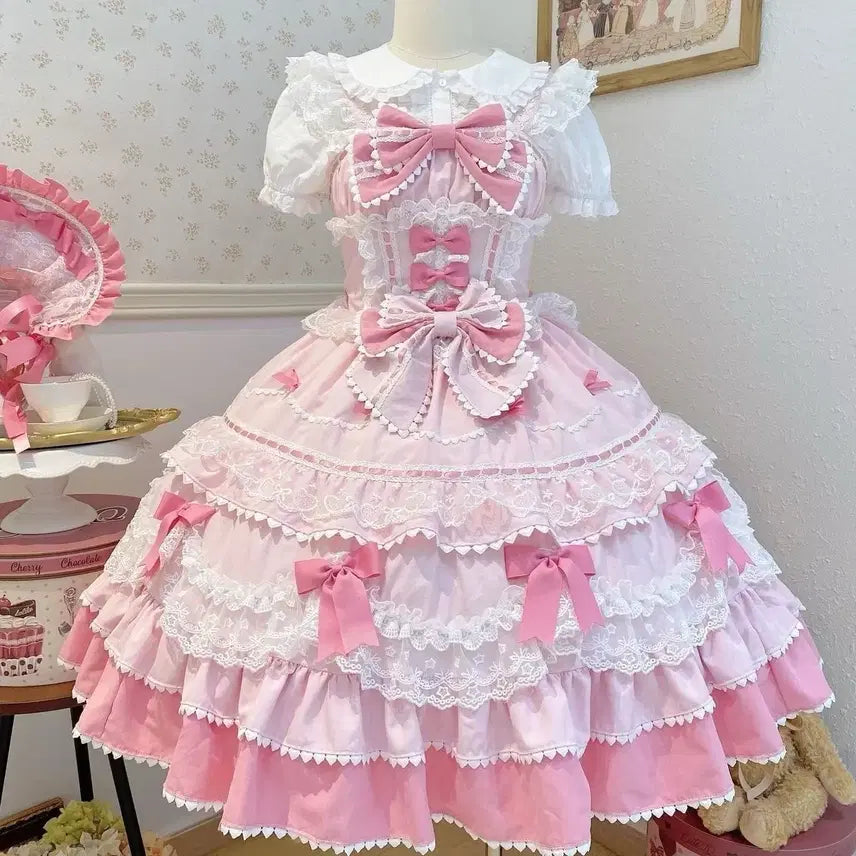 [BUNJANG] Lolita Fashion Dress Set (4 Colors) / 로리타 패션 원피스+셔츠 드레스(4컬러)