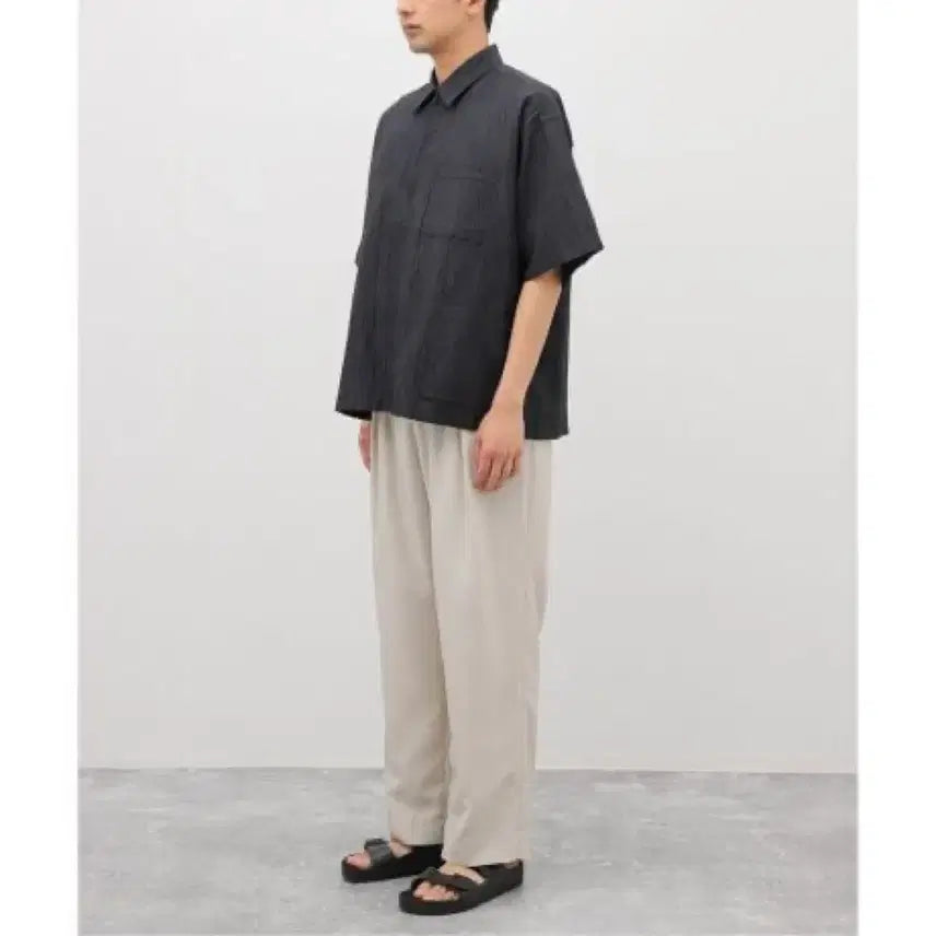 [BUNJANG] Journal Standard Linen Oversized Zip-Up Short Sleeve Shirt Jacket (Size L) / 저널스탠다드 리넨 오버사이즈 집업 반팔 셔츠자켓 L사이즈