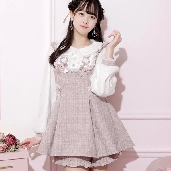 [BUNJANG] No:em Kira Kira Tweed Double Lace Setup / 노에미 키라키라 트위드 더블 레이스 셋업