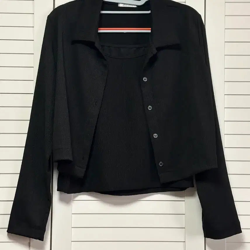 [BUNJANG] Domestic Production Sleeveless Cardigan Set - Black / 새상품 특가 국내제작 나시 가디건 세트 블랙