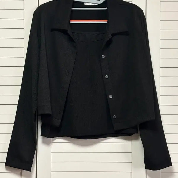 [BUNJANG] Domestic Production Sleeveless Cardigan Set - Black / 새상품 특가 국내제작 나시 가디건 세트 블랙