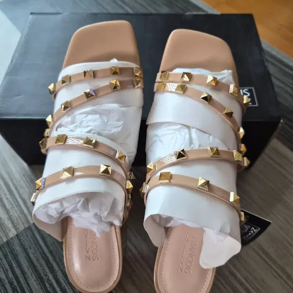 [BUNJANG] Suede Leather Flat Sandals / 샌들