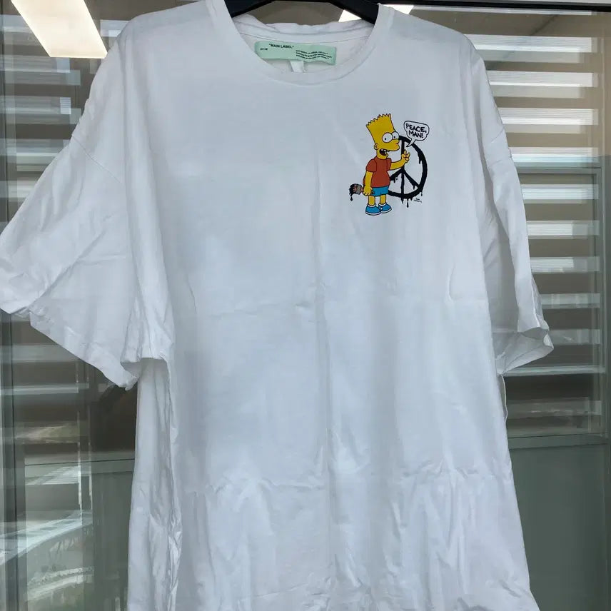 [BUNJANG] Off-White 19SS Bart Simpson Peace Short Sleeve T-Shirt / 오프화이트 19SS 바트 심슨 피스 반팔 M