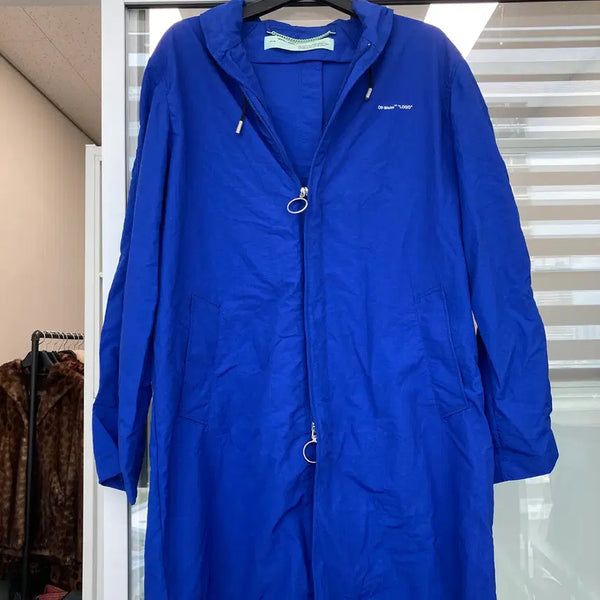 [BUNJANG] Off-White Diagonal Raincoat L / 오프화이트 다이애그널 레인코트 L