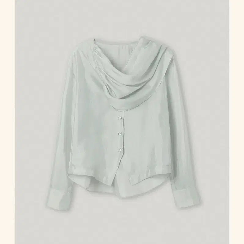 [BUNJANG] Smoothmood Moonlit Draped Blouse Pale Mint / 스무드무드 Moonlit Draped Blouse Pale Mint