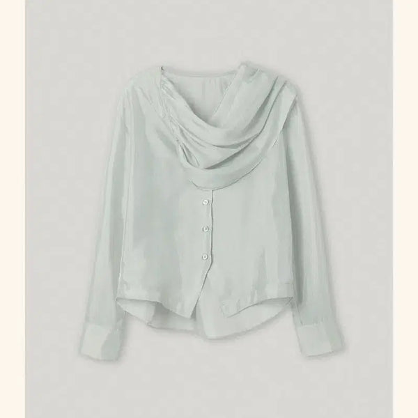[BUNJANG] Smoothmood Moonlit Draped Blouse Pale Mint / 스무드무드 Moonlit Draped Blouse Pale Mint