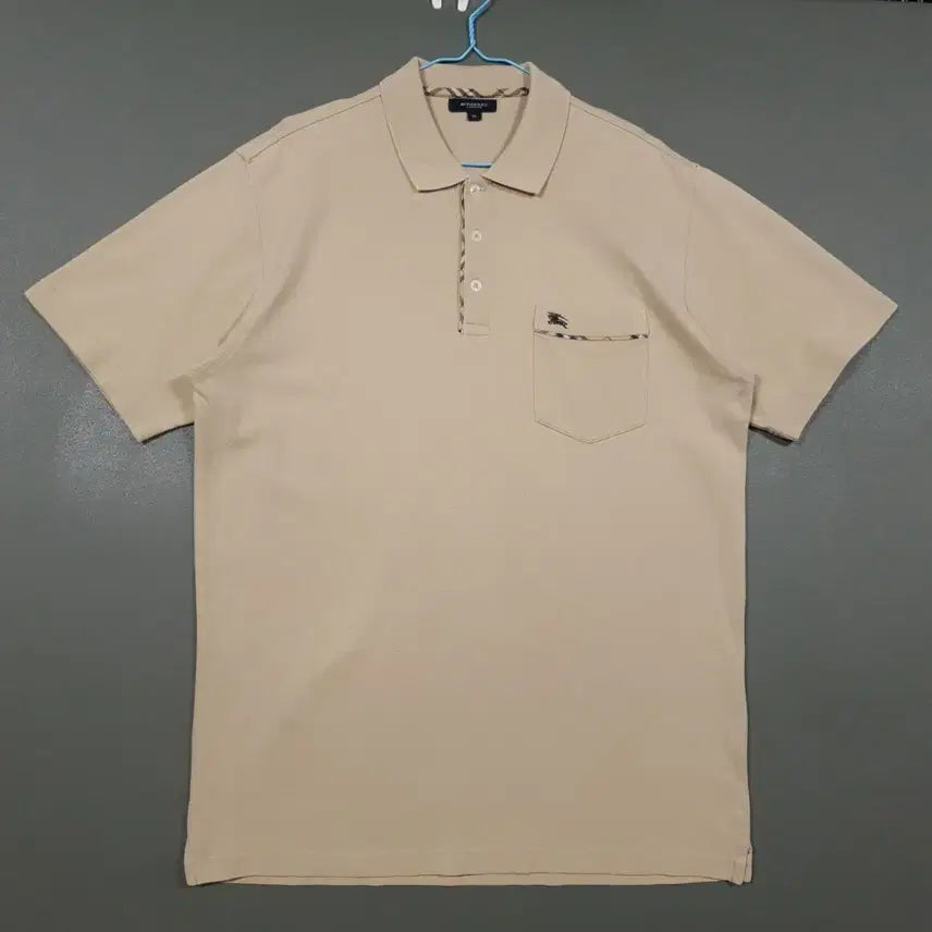 [BUNJANG] Burberry London Crest Knight Logo Nova Check Pocket Short Sleeve Polo Shirt / M) 버버리 런던 크레스트 기사로고 노바체크 포켓 반팔 카라티 폴로 셔츠