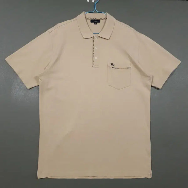 [BUNJANG] Burberry London Crest Knight Logo Nova Check Pocket Short Sleeve Polo Shirt / M) 버버리 런던 크레스트 기사로고 노바체크 포켓 반팔 카라티 폴로 셔츠